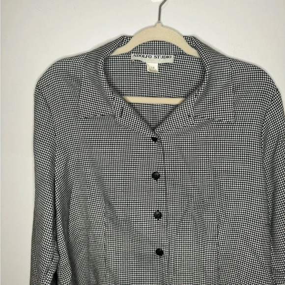Adolfo Studio Vintage houndstooth cropped button down jacket - Picture 15 of 16